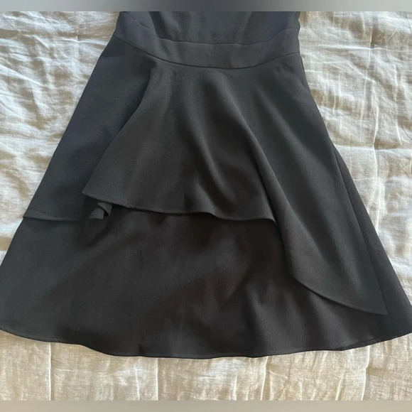 Eliza J Little Black Dress Cascading Ruffle Sleeveless Size 8 Wedding Guest - Picture 4 of 9